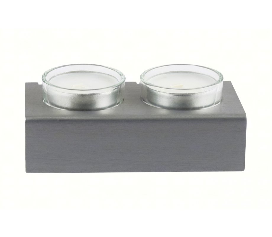 Adi Sidler Shabbat Shalom Candlesticks, Table Design - Gray