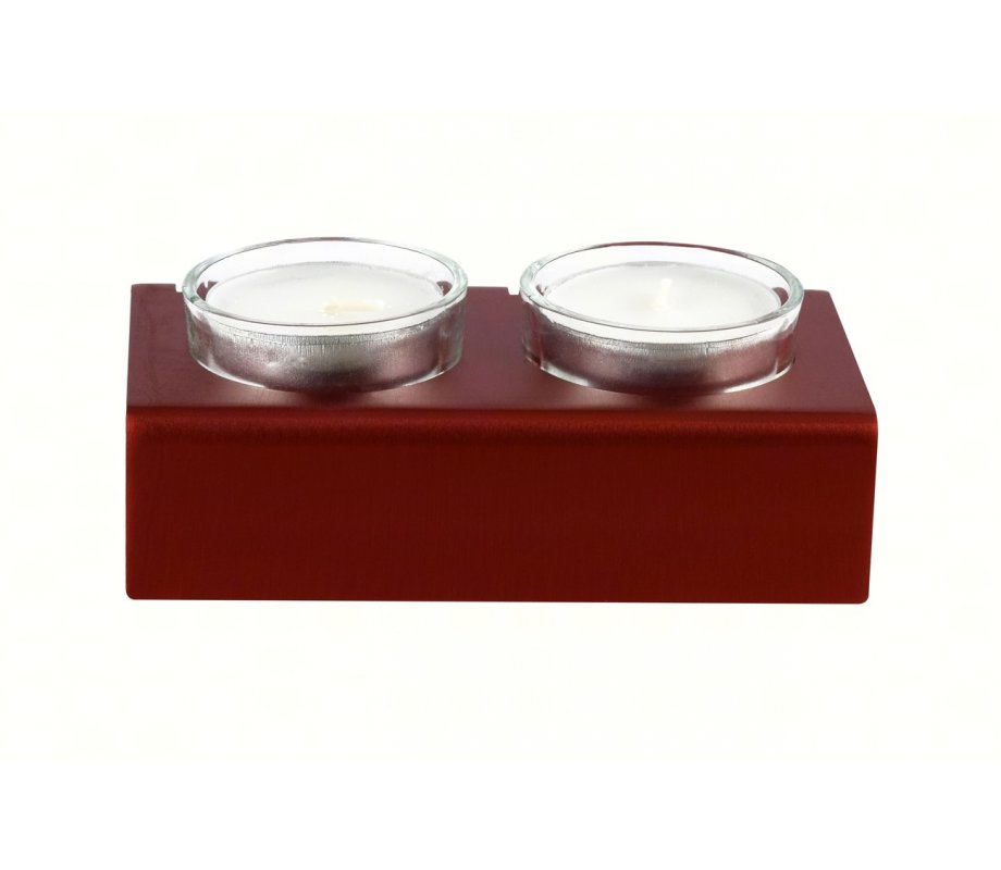 Adi Sidler Shabbat Shalom Candlesticks, Table Design - Red