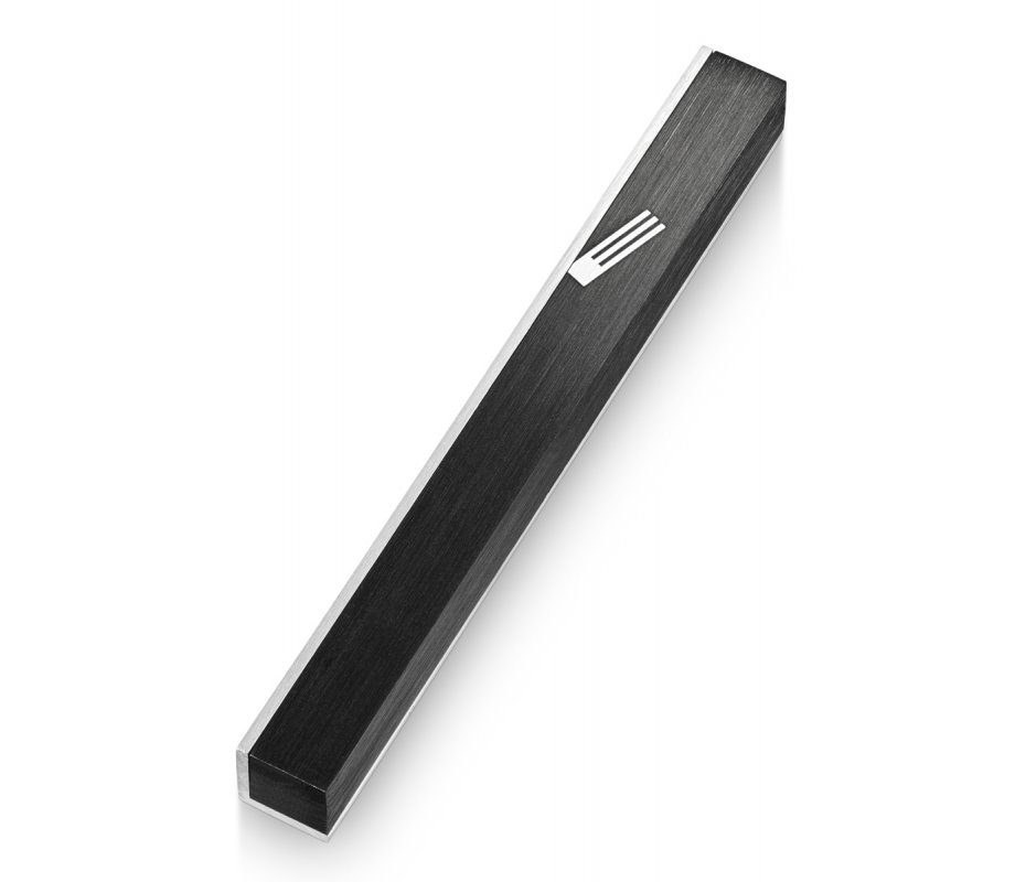 Adi Sidler Slanted Shin Letter on Edge of Mezuzah Case - Black