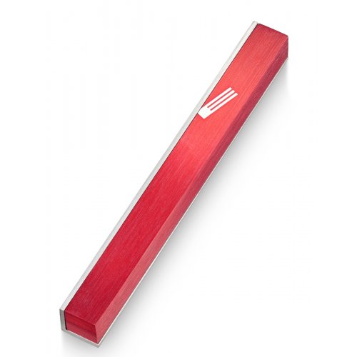 Adi Sidler Slanted Shin Letter on Edge of Mezuzah Case - Maroon