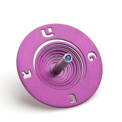 Adi Sidler Spiral Coil Chanukah Dreidel Brushed Aluminum - Purple