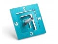 Adi Sidler Square Spiral Chanukah Dreidel Brushed Aluminum  Turquoise