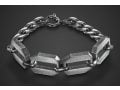 Adi Sidler, Stainless Steel Man's Bracelet  Four Large Hexagonal Open Discs