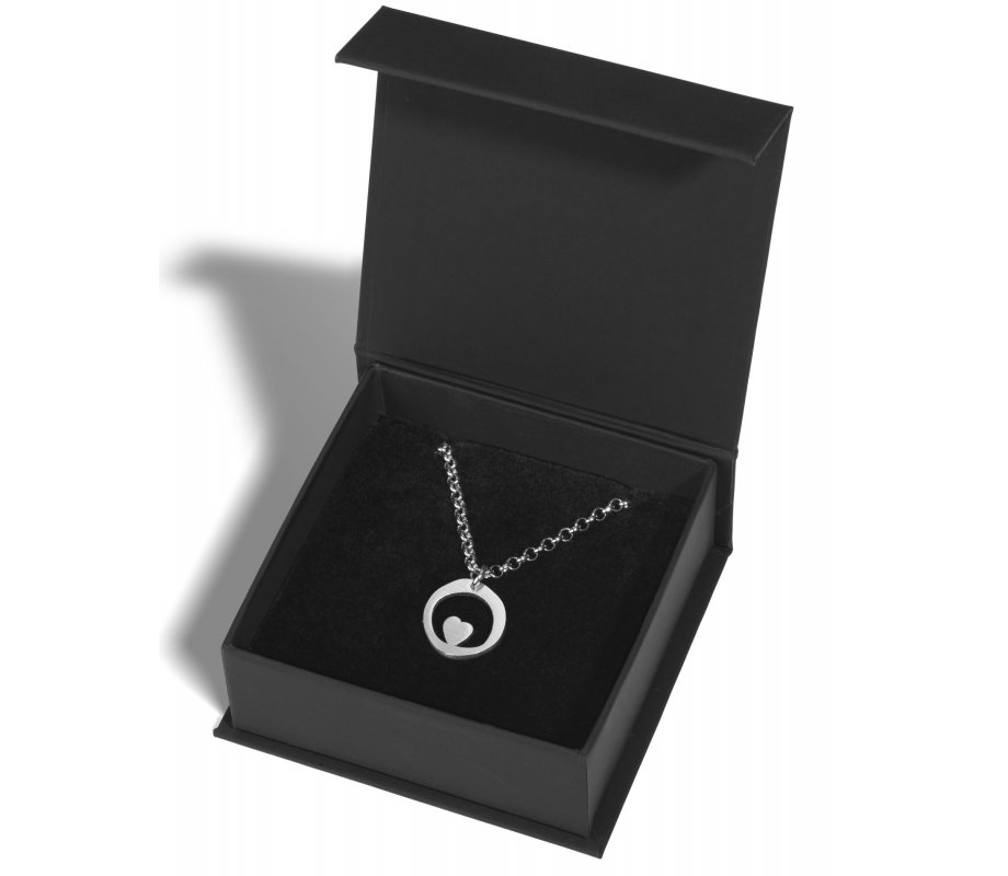 Adi Sidler Stainless Steel Necklace - Heart in Circle Pendant