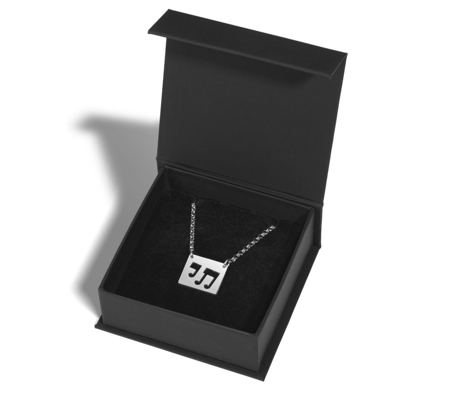 Adi Sidler Stainless Steel Necklace - Musical Notes Chai Pendant