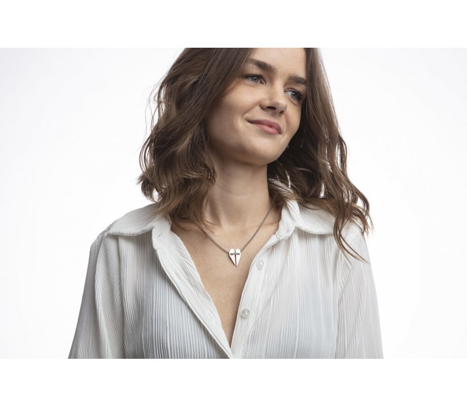 Adi Sidler Stainless Steel Necklace, Hearts Unite Pendant