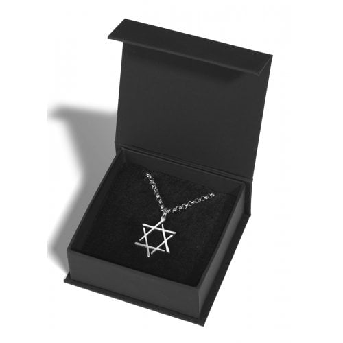 Adi Sidler Stainless Steel Necklace, Star of David with Contemporary Touch