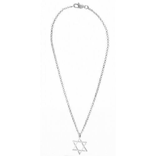 Adi Sidler Stainless Steel Necklace, Star of David with Contemporary Touch