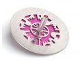 Adi Sidler Two Tone Chanukah Dreidel and Stand, Cutout Jerusalem Design - Pink