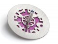 Adi Sidler Two Tone Chanukah Dreidel and Stand, Cutout Jerusalem Design - Purple