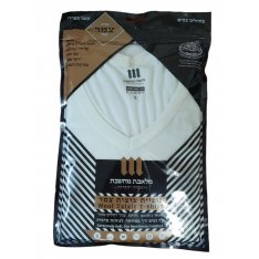 Adult Ashkenazi Wool Tzitzit T-Shirt V-neck - Tying Options Available