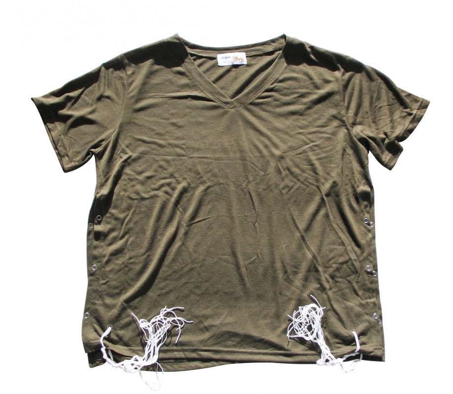 Adult Khaki T-Shirt with Tzitzit