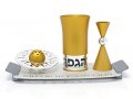 Agayof Aluminum Havdalah Set Modern Design - Gold