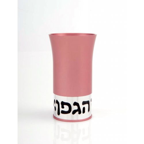 Agayof Aluminum Havdalah Set Modern Design - Pastel Pink
