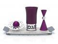 Agayof Aluminum Havdalah Set Modern Design - Purple