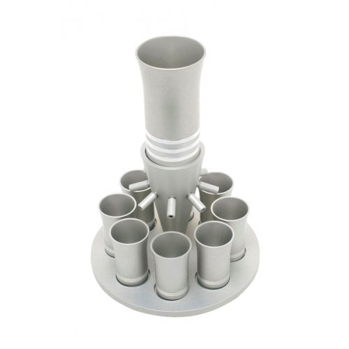 Agayof Anodized Aluminium Wine Fountain 8 Cups - Silver