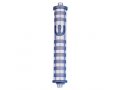 Agayof Cylinder Mezuzah Case with Bands & Curving Shin, Light Colors - 6 Inches