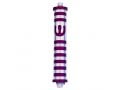 Agayof Cylinder Mezuzah Case with Bands and Curving Shin, Dark Colors  6 Inches