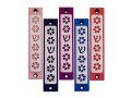 Agayof Mezuzah Case, Five Flowers and Shin in Dark Colors  4 Inches Height