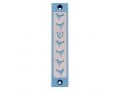 Agayof Mezuzah Case, Six Doves and Shin in Light Colors - 4 Inches Height