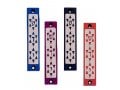 Agayof Mezuzah Case, Three Stars of David in Dark Colors  4 Inches Height