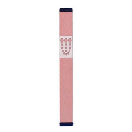 Agayof Mezuzah Case with Bubbly Dots Shin, Light Colors - 4 Inches Height