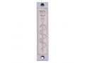 Agayof Mezuzah Case with Healing Snake Image in Light Colors - 4 Inches Height