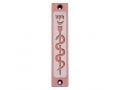 Agayof Mezuzah Case with Healing Snake Image in Light Colors - 4 Inches Height