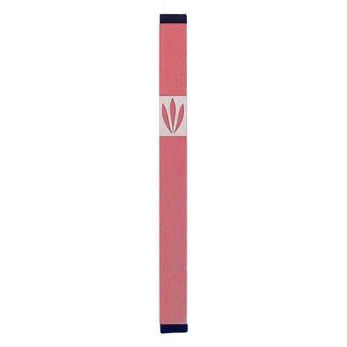 Agayof Mezuzah Case with Shin of Three Leaves, Light Colors - 5 Inches Height