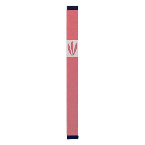 Agayof Mezuzah Case with Shin of Three Leaves, Light Colors - 6 Inches Height