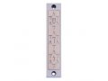 Agayof Mezuzah Case with Three Stars of David, in Light Colors - 4 Inches Height