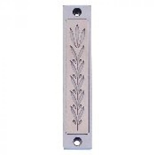 Agayof Mezuzah Case with Wheat Image in Light Colors - 4 Inches