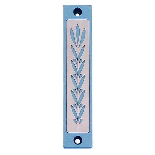 Agayof Mezuzah Case with Wheat Image in Light Colors - 4 Inches