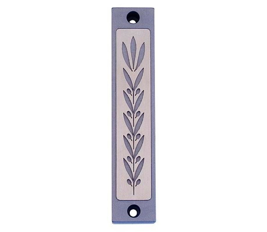 Agayof Mezuzah Case with Wheat Image in Light Colors - 4 Inches