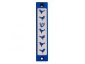 Agayof Mezuzah case, Six Doves and Shin in Dark Colors - 4 Inches Height