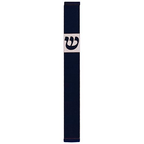 Agayof Pillar Mezuzah Case with Curving Shin, Dark Colors - 5 Inches Height