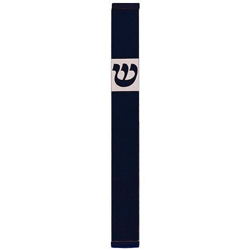 Agayof Pillar Mezuzah Case with Curving Shin, Dark Colors - 5 Inches Height