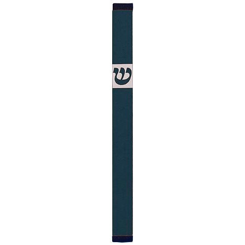 Agayof Pillar Mezuzah Case with Curving Shin, Dark Colors  7 Inches Height