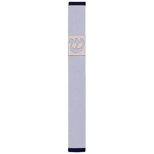 Agayof Pillar Mezuzah Case with Curving Shin, Light Colors - 5 Inches Height