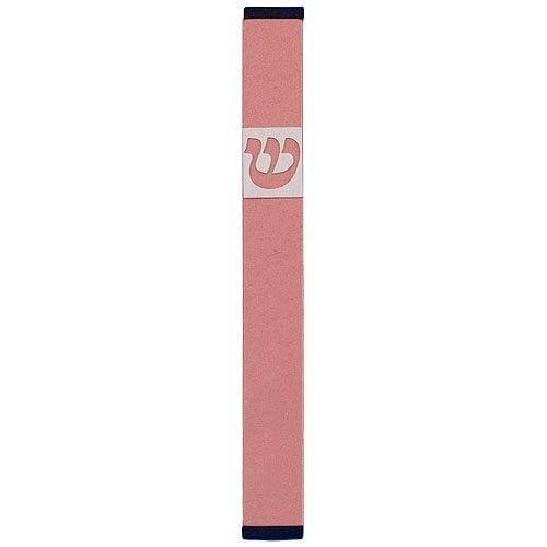 Agayof Pillar Mezuzah Case with Curving Shin, Light Colors - 5 Inches Height