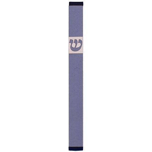 Agayof Pillar Mezuzah Case with Curving Shin, Light Colors - 6 Inches Height