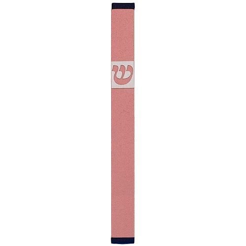 Agayof Pillar Mezuzah Case with Curving Shin, Light Colors - 6 Inches Height