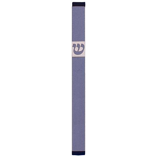 Agayof Pillar Mezuzah Case with Curving Shin, Light Colors  7 Inches Height