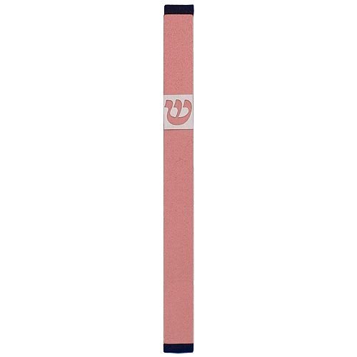 Agayof Pillar Mezuzah Case with Curving Shin, Light Colors  7 Inches Height