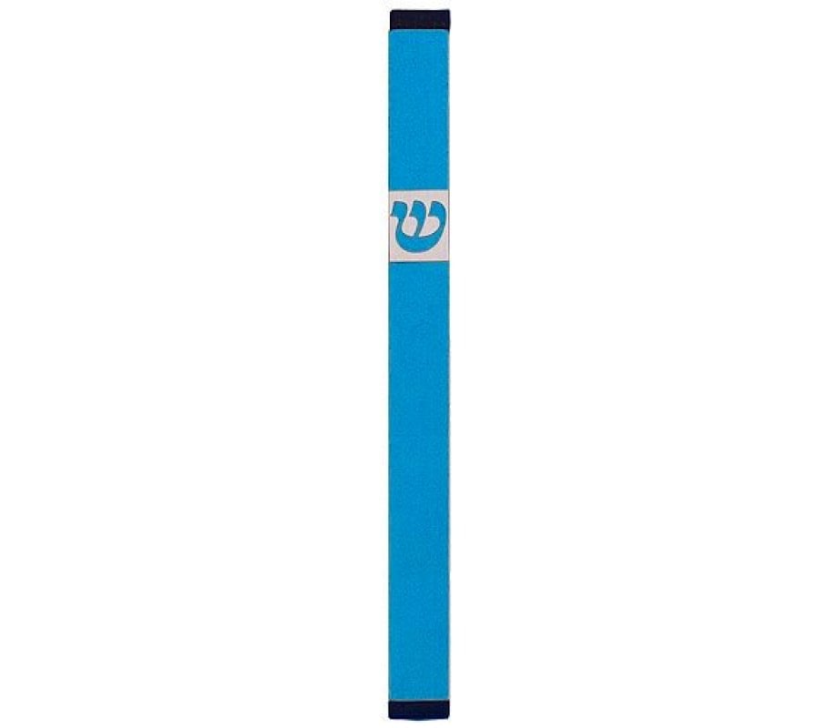 Agayof Pillar Mezuzah Case with Curving Shin, Light Colors – 7 Inches Height