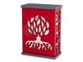 Agayof Tree Of Life Aluminum Tzedakah Box - Red