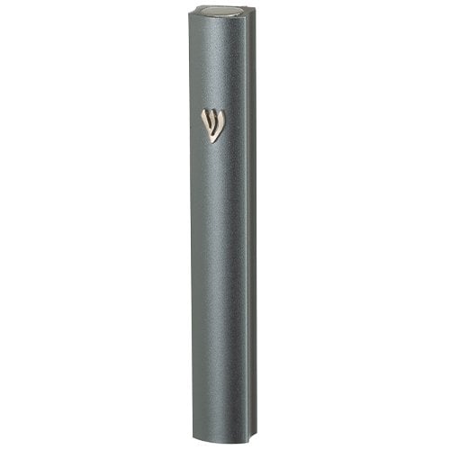 Aluminum Mezuzah Case with Side Channel - Dark Gray