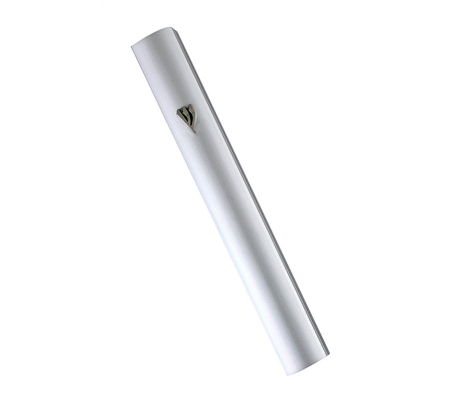 Aluminum Rounded Matte Silver Mezuzah Case - Silver