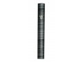 Aluminum Semi-Rounded Mezuzah Case - Metallic Gray and Black Stripes