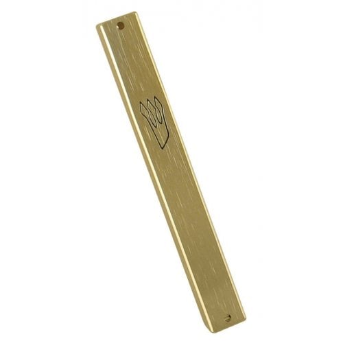 Aluminum Weather-proof Classic Mezuzah Case - Gold